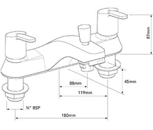 Load image into Gallery viewer, Araya Bath Shower Mixer Deck Mounted Tap
