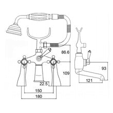 Load image into Gallery viewer, Jade Bath Shower Mixer Tap (Crosshead)
