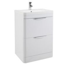 Load image into Gallery viewer, Parade 600mm Gloss White Floor Standing Cabinet &amp; Basin
