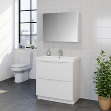 Load image into Gallery viewer, Cayo Floor Standing 2 Drawer Unit &amp; Ceramic Basin
