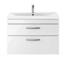 Load image into Gallery viewer, Athena 2 Drawer 800mm Wall Hung Vanity Unit &amp; Basin
