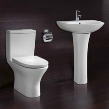 Load image into Gallery viewer, Aleo Round L Shape Bathroom Suite