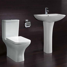 Load image into Gallery viewer, Aleo Square P Shape Bathroom Suite