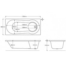 Load image into Gallery viewer, Keyhole Single Ended Bath - 1700mm
