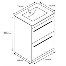 Load image into Gallery viewer, Purity Floor Standing 2 Drawer Unit &amp; Basin - 600, 750, 900mm