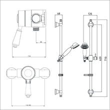 Load image into Gallery viewer, Colonial Thermostatic Exposed Control &amp; Shower Kit