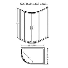 Load image into Gallery viewer, Pacific Double Door Offset Quadrant Enclosure